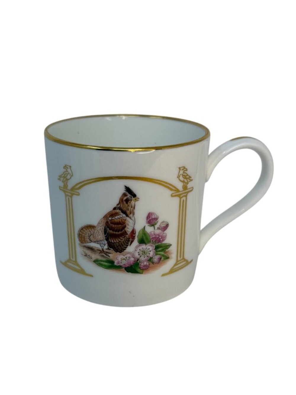 Boehm‎ Birds Flowers Original 13 States Mug Tea Cup Pennsylvania Ruffed Grouse